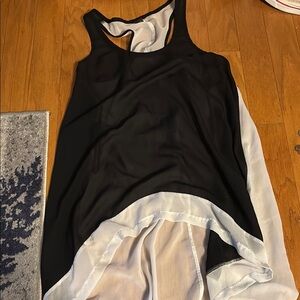 Sheer Black and White High Low Tunic